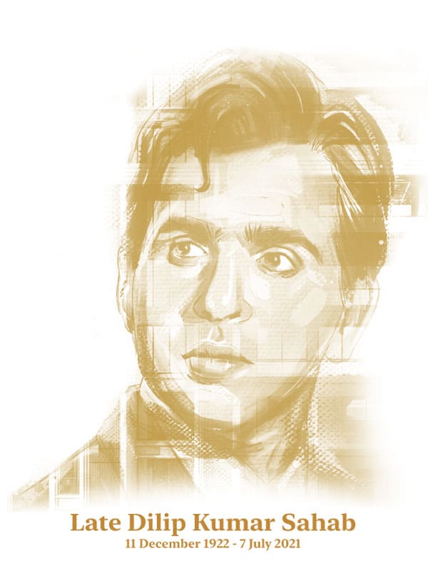 Artist's impression of late actor Dilip Kumar